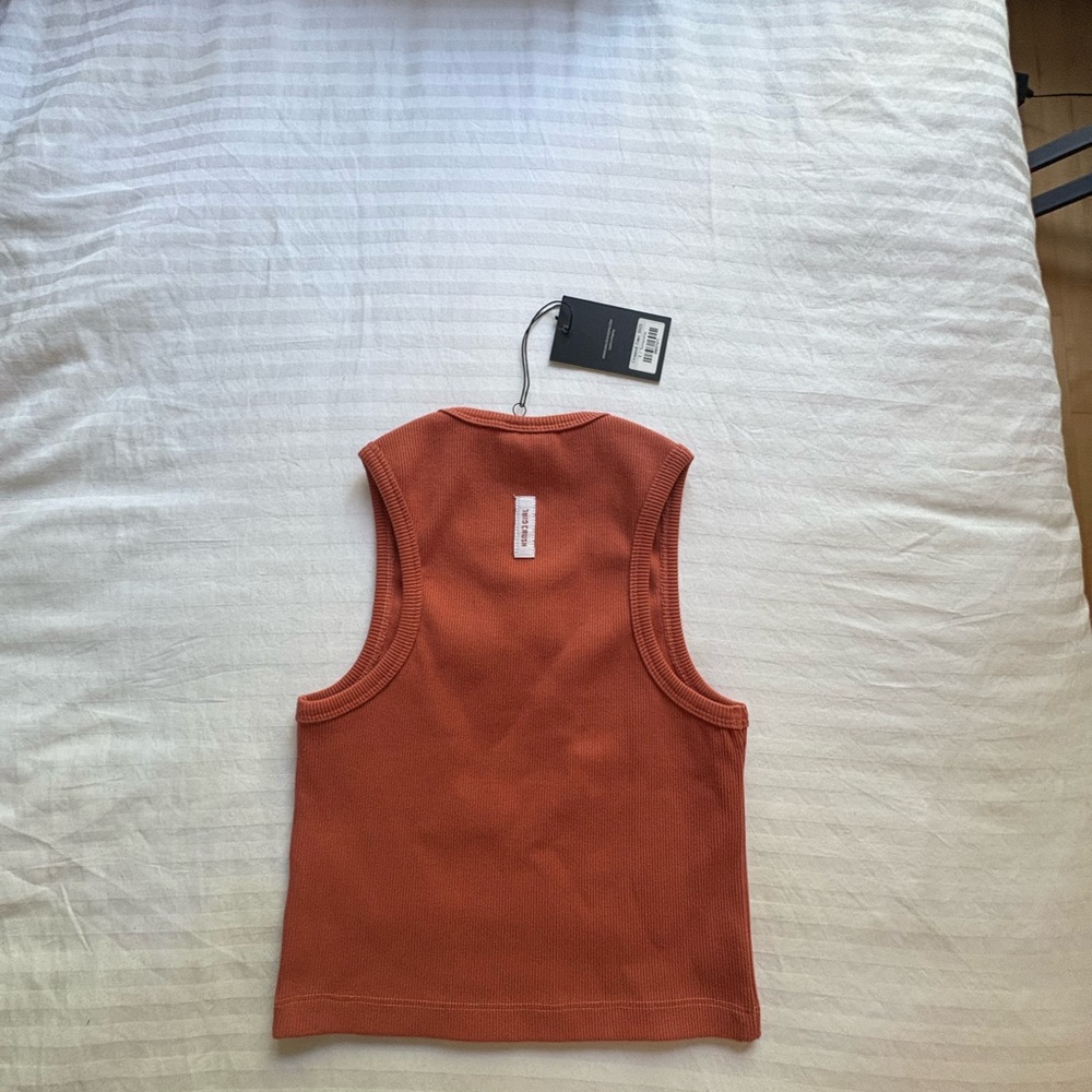 Sleeveless Orange Ribbed Top - Picture 4 of 16